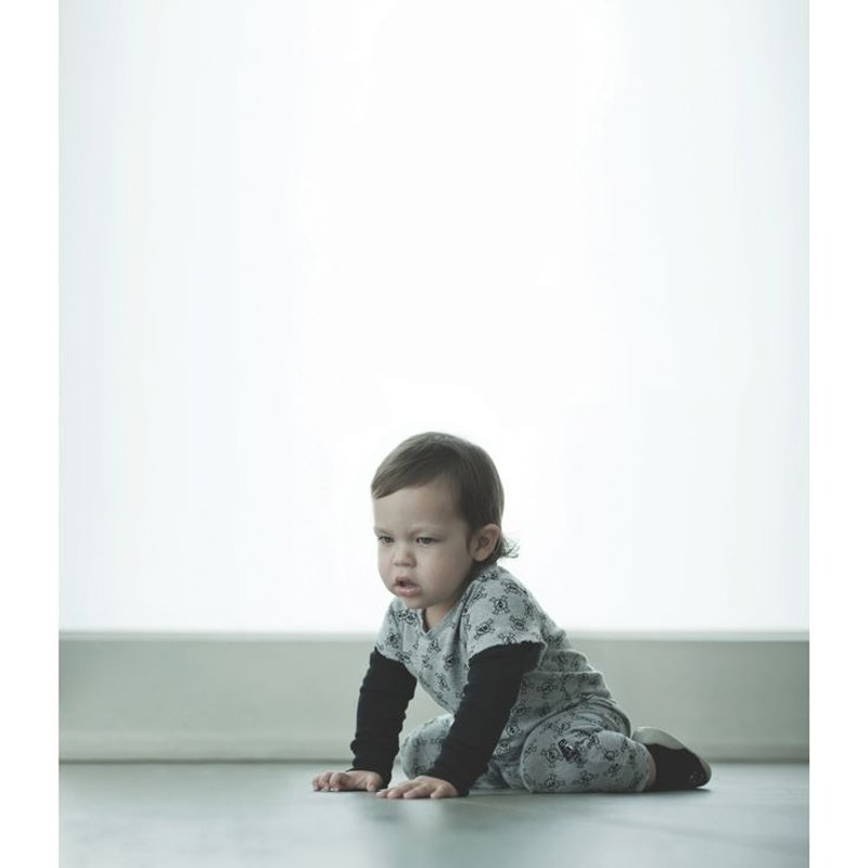 2014秋冬 NUNUNU 滿版小骷髏連身衣/mini skull playsuit - 其他 - 棉．麻 灰色