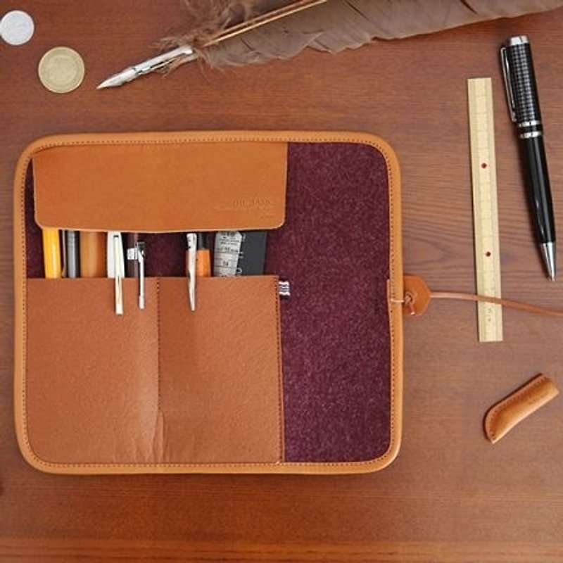 Dessin x Indigo- texture tie V.2 felt pen - burgundy, IDG00585 - Pencil Cases - Other Materials Red