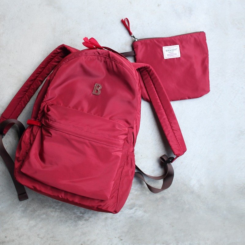 BAGCOM - 後背包/書包 - 其他材質 紅色