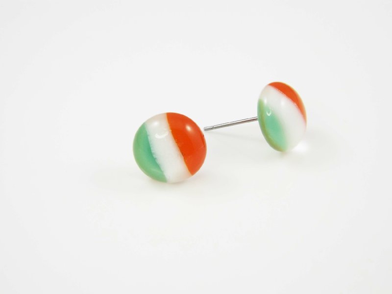 Flag Series glass earrings - Italian - ต่างหู - แก้ว 