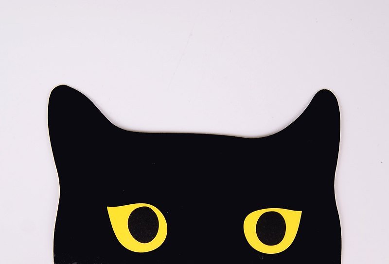 Peeping Meow Sticker - Black Cat (yellow eyes) - Stickers - Waterproof Material Black