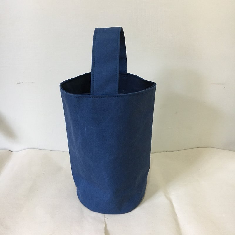 輕便水桶包・水洗藍  - 手提包/手提袋 - 棉．麻 藍色