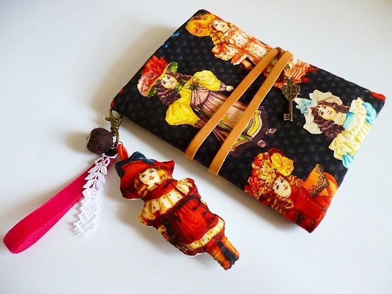 Western classical doll Passport Case / card package ˙ leather cord strap section - Passport Holders & Cases - Other Materials Red