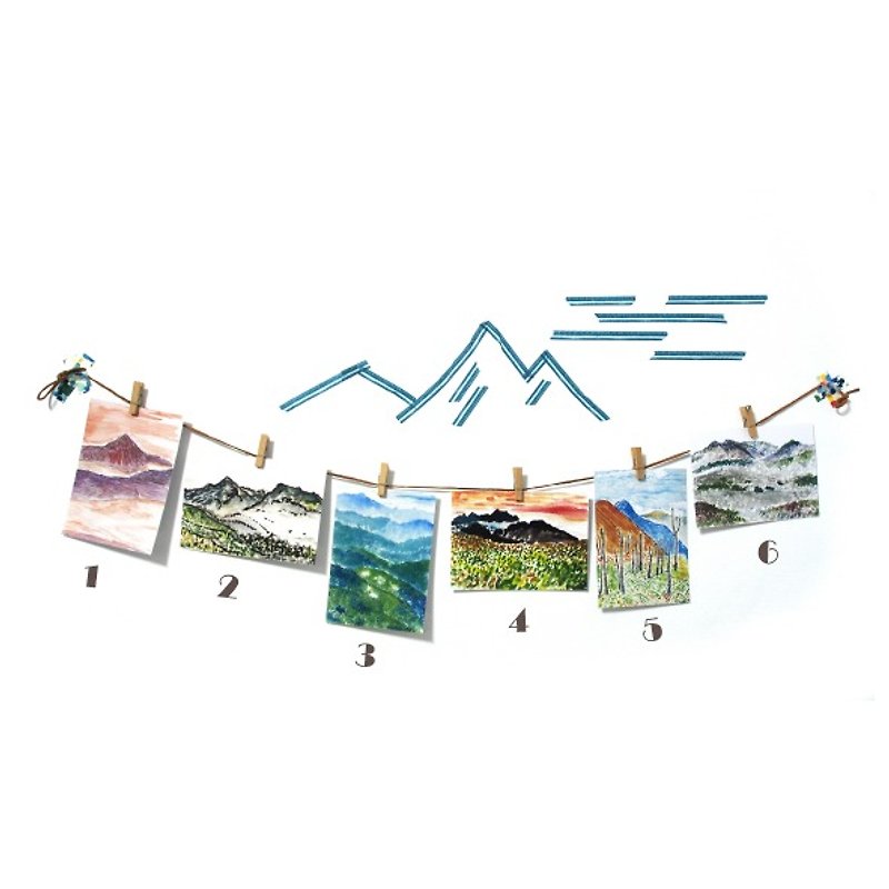 [Taiwan] alpine painted postcard sets × 6 张 - Cards & Postcards - Paper Multicolor