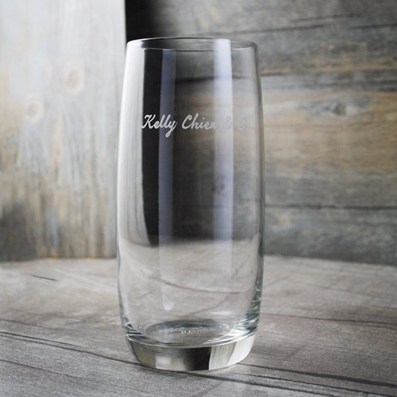 Father's Day 370cc [name-engraved water glass] (cut thin body) pure and clear highball glass juice glass glass carved word water glass - Bar Glasses & Drinkware - Glass Gray
