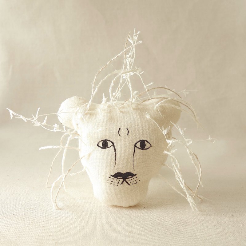 獅子  胸針 別針 - 胸針 - 其他材質 白色