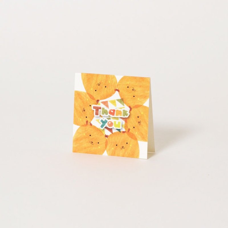 Thank you little card Bear Bear mini card - การ์ด/โปสการ์ด - กระดาษ สีส้ม