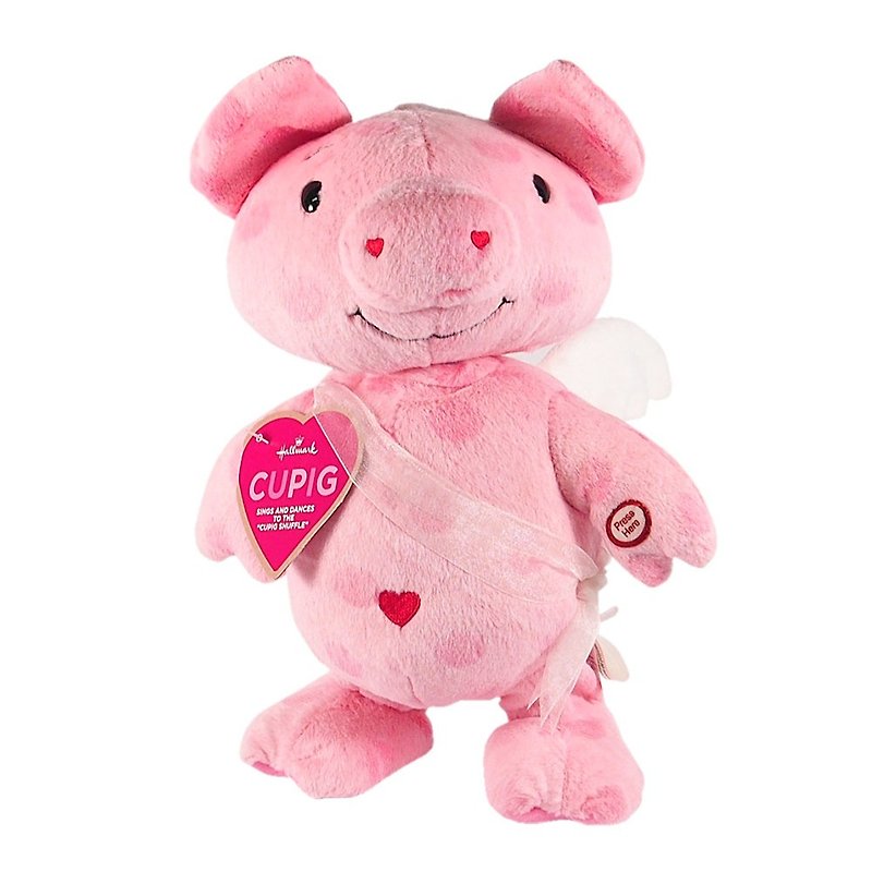 Sound Fluffy Love God Chubby Pig【Hallmark-Gift Healing Object】 - Stuffed Dolls & Figurines - Other Materials Pink