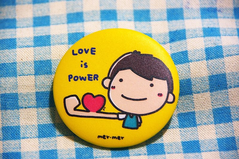 Love is Power Badge/Magnet - เข็มกลัด/พิน - โลหะ สีเหลือง