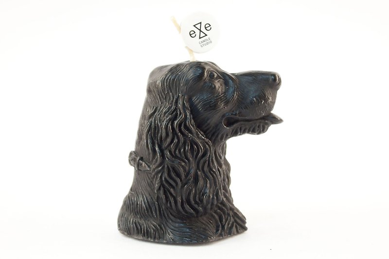 黑色可卡犬造型蠟燭 Cocker Dog Candle - 香薰蠟燭/燭台 - 蠟 黑色