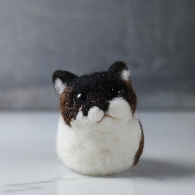 Customized pet wool felt Siamese cat ball series customized - Stuffed Dolls & Figurines - Wool White