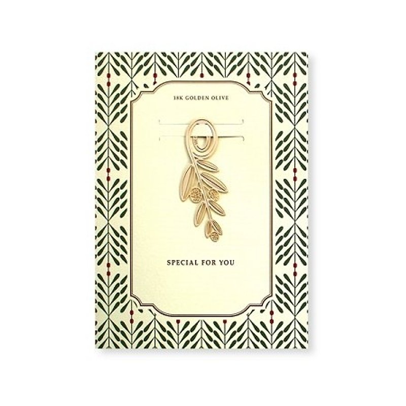 bookfriends-18K gold natural style bookmarks - olive leaves, BZC24210 - ที่คั่นหนังสือ - วัสดุอื่นๆ 