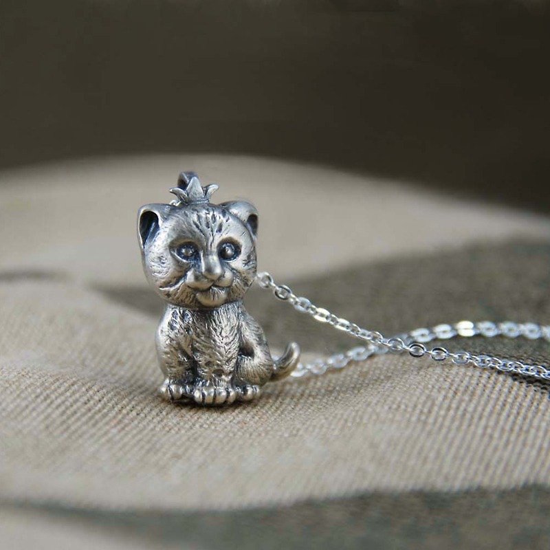 Baby Cheetah Necklace - Necklaces - Other Metals Gray
