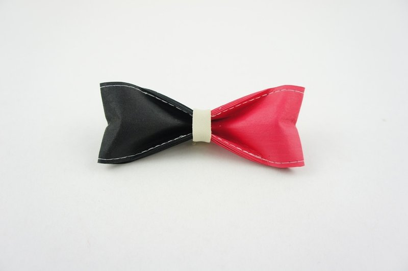 【新品】10/10 十分設計《墨黑 x 桃紅》手工製作雙色領結（紙領結、蝴蝶結、領帶/婚禮小物、裝扮、新郎婚紗、伴郎領結） - 領帶/領帶夾 - 防水材質 黑色