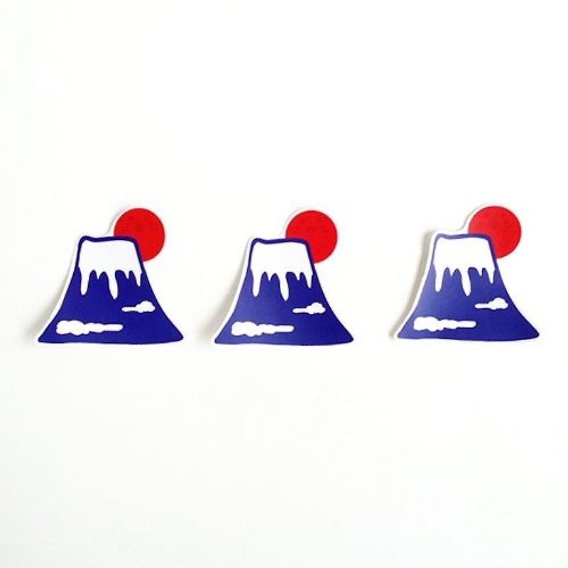 1212玩樂設 計逗趣到處貼 防水貼紙-富士山 - 貼紙 - 防水材質 藍色
