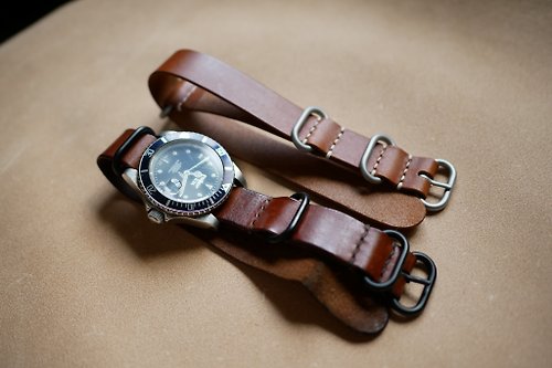Shao Leather 手工皮件 NATO錶帶 Buttero G10北約錶帶 Leather nato straps 皮革錶帶