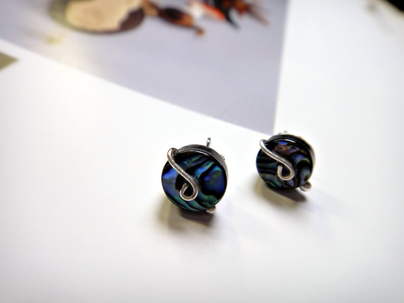 ◎ abalone shell earrings sterling silver earrings winding * - Earrings & Clip-ons - Other Metals 
