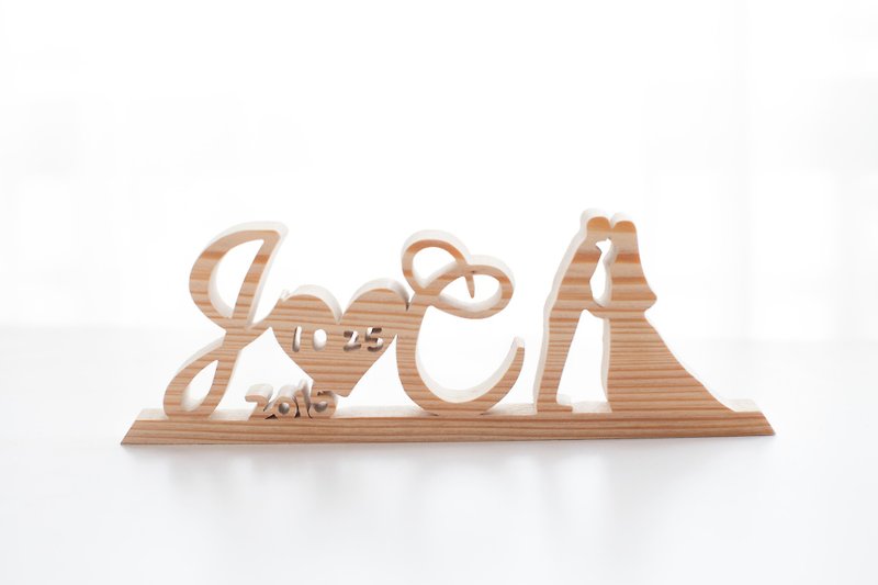 カスタマイズされた新しい家庭のギフトの手はログブランドを作った - 結婚式 - 置物 - 木製 