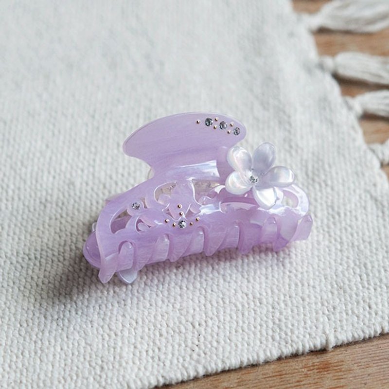 Painted diamonds, 6.5cm shark clip, hair clip-purple - เครื่องประดับผม - อะคริลิค สีม่วง