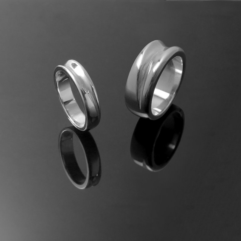 Lover Series/ Simple Leaf Vein Rings/ 925 Silver/ Valentine's Gift - แหวนคู่ - โลหะ สีเงิน