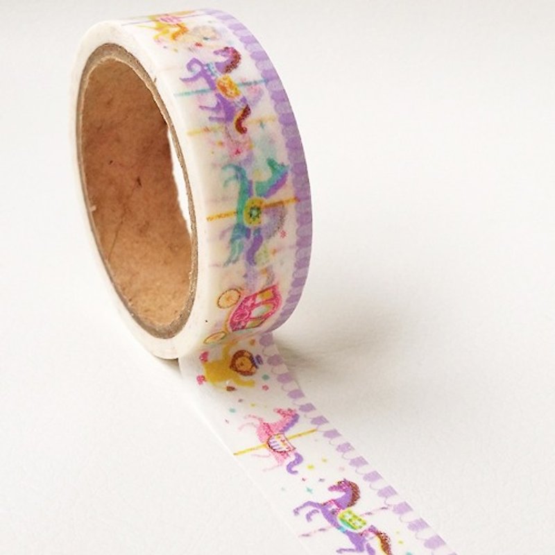 Japan amifa and paper tape [carousel (32246)] - Washi Tape - Paper Multicolor