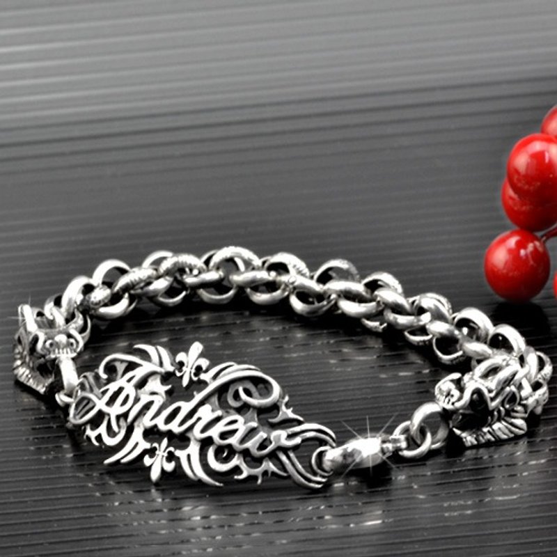 Customized.925 sterling silver jewelry BRC000305-thick chain bracelet - Bracelets - Other Metals 