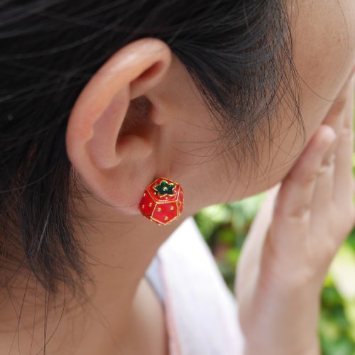 Glorikami Red strawberry earrings