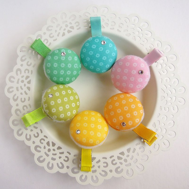 Colorful rainbow fruit macarons hairpin - Bibs - Other Materials Multicolor