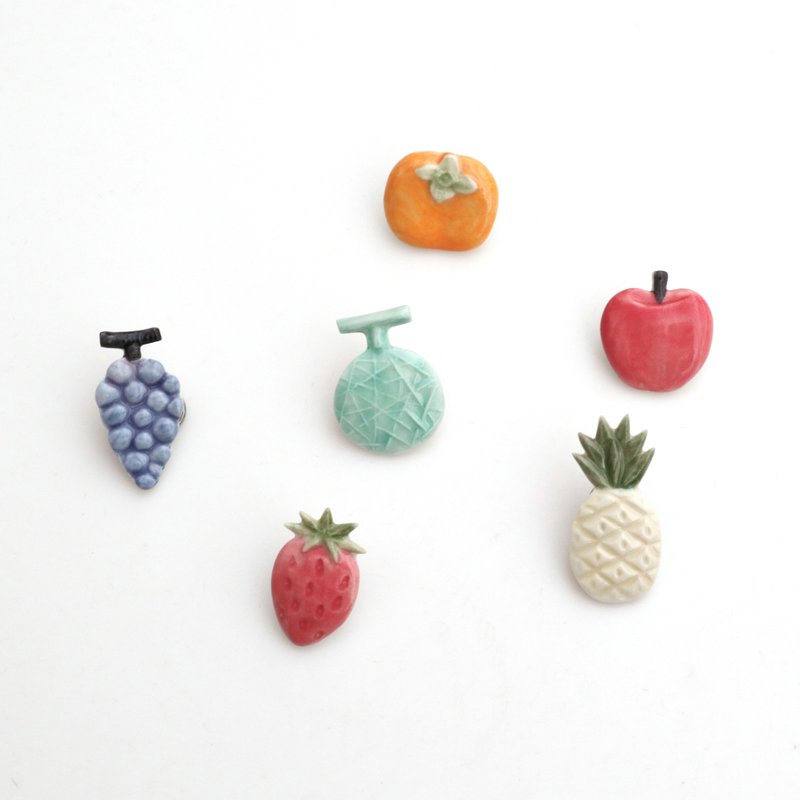 磁器 水果 胸章 胸針 - 心口針/胸針 - 瓷 紅色