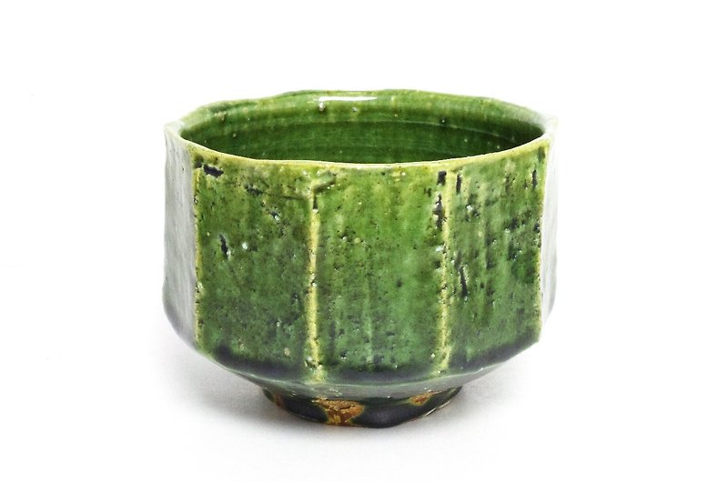Evening twilight wipe burn green enamel bowl Oribe - Teapots & Teacups - Other Materials Green