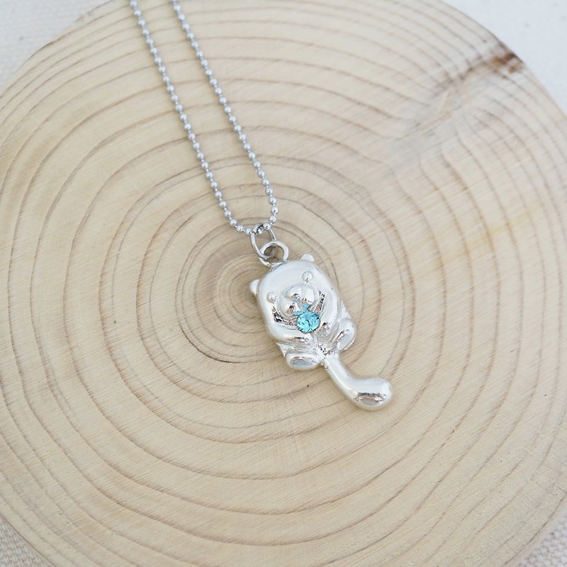 Mini Otters Sterling Silver Necklace - Necklaces - Sterling Silver Silver