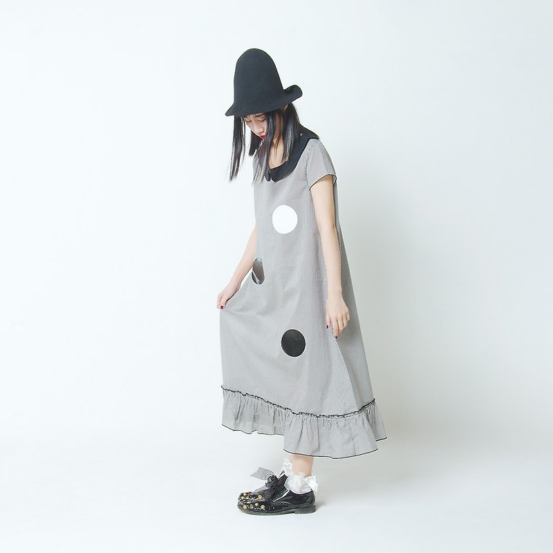 Grey provisions Doll Dress Dress - imakokoni - ชุดเดรส - ผ้าฝ้าย/ผ้าลินิน สีเทา