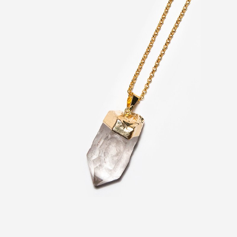 [Indigo] ore Series - Crystal Column Pendant Necklace - สร้อยคอ - โลหะ ขาว