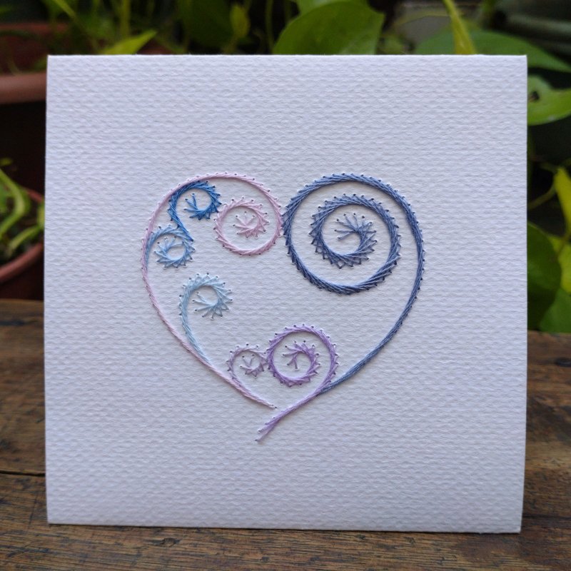 【Paper Embroidery Card】Heart Card - Cards & Postcards - Paper 