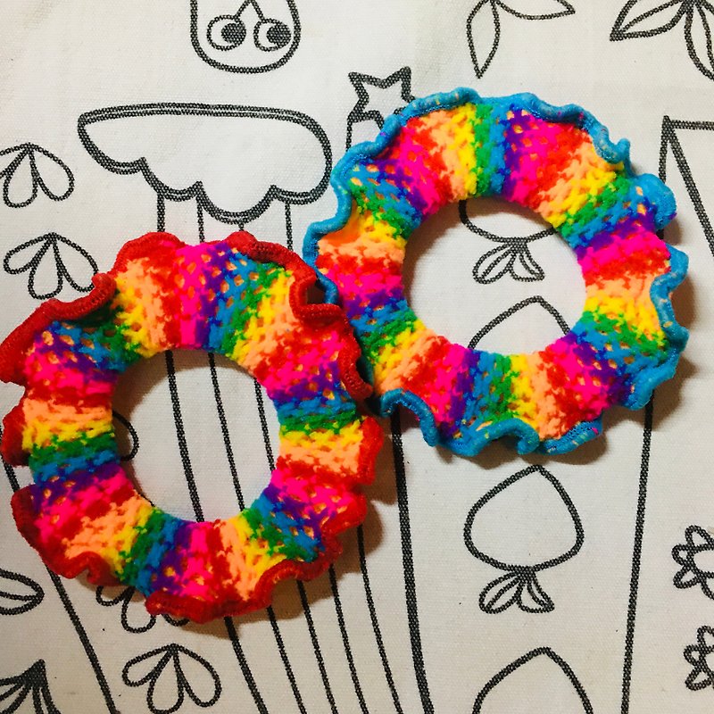 MOYA donut hair ring rainbow - เครื่องประดับผม - วัสดุอื่นๆ หลากหลายสี