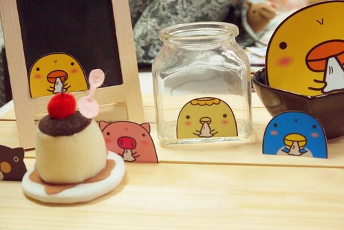 Bucute Bucute貼紙不只是貼紙/行李箱防水PVC貼紙/開關牆壁貼紙1組4張