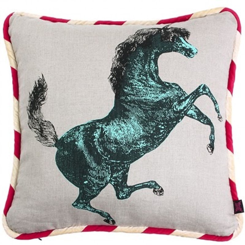 GINGER LUXE│ Denmark and Thailand design - Horse square cushion pillow - หมอน - ผ้าฝ้าย/ผ้าลินิน 