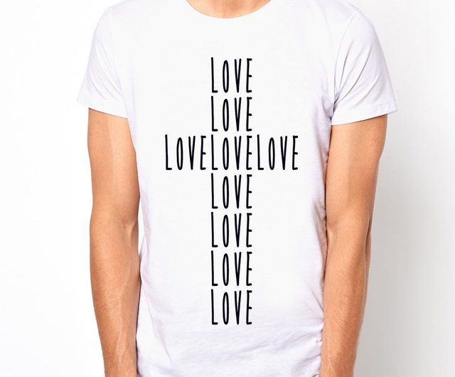 LOVE CROSS short-sleeved T-shirt -2 color cross love design text