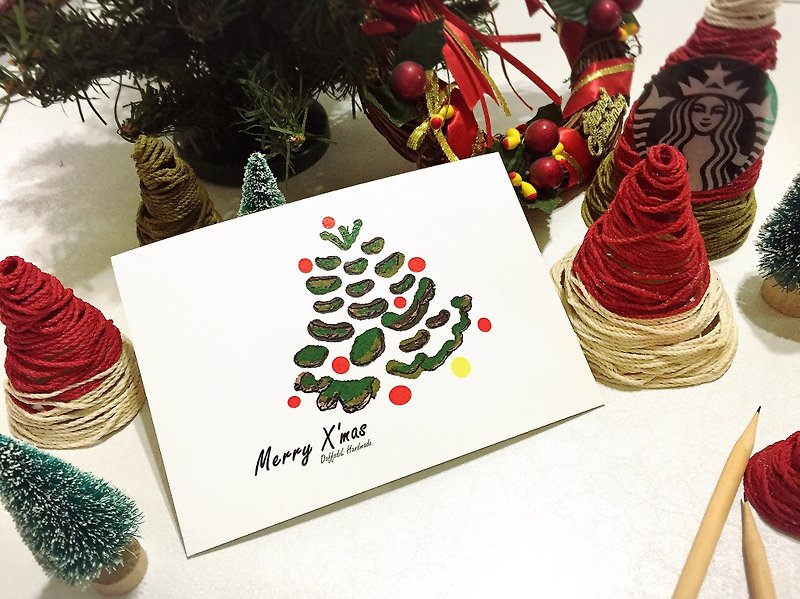 Wish U a Merry X'mas postcard - Cards & Postcards - Paper Multicolor