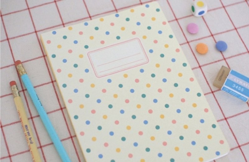 Korea [Afrocat] chocolabel 〈Multicolor pink dots〉 European and American pastoral country style girl notebook diary handbook universal notebook-Baby dot - อุปกรณ์เขียนอื่นๆ - กระดาษ หลากหลายสี