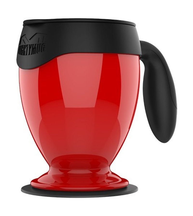 【吸奇不倒杯】桌上型雙層有蓋馬克杯-經典款（紅色） - 咖啡杯/馬克杯 - 塑膠 紅色