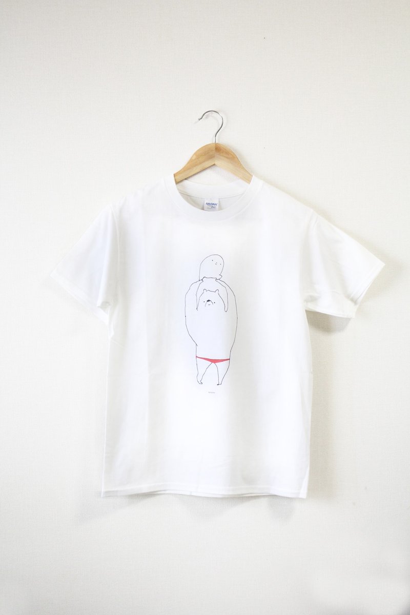 KONE-T (champion-red) S/165 size - 女 T 恤 - 棉．麻 白色