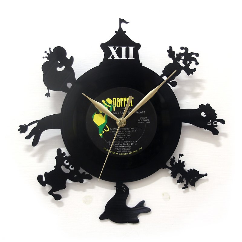 Circus vinyl clock - นาฬิกา - วัสดุอื่นๆ สีดำ