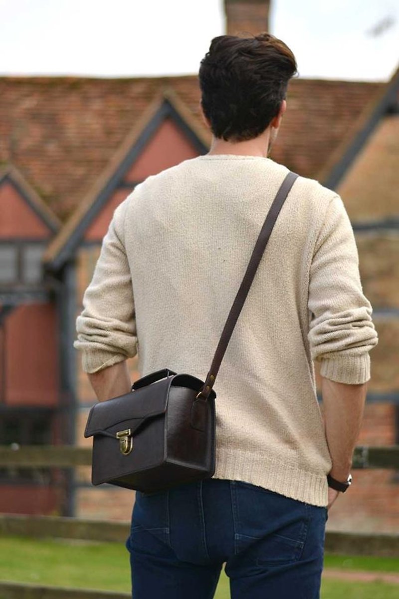 Camino retro leather camera bag / party bag brown - Camera Bags & Camera Cases - Genuine Leather Brown