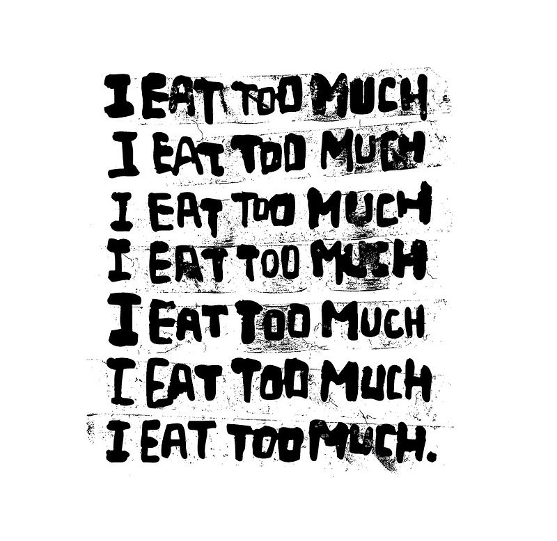 | I EatT TOo MuCh II | - Tシャツ - コットン・麻 ホワイト