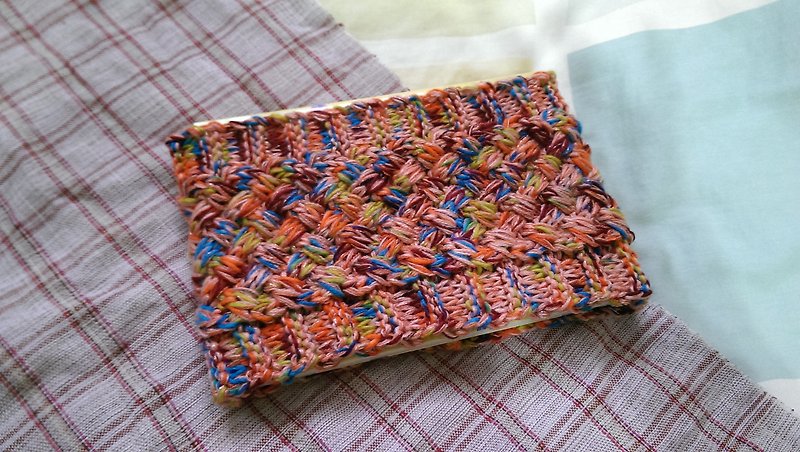 Lan hand-made knitted headband (flower yarn colorful pink light orange) - ที่คาดผม - วัสดุอื่นๆ สีส้ม