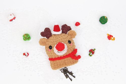 Funmay 紅鼻麋鹿 /鑰匙包 /聖誕節 /交換禮物