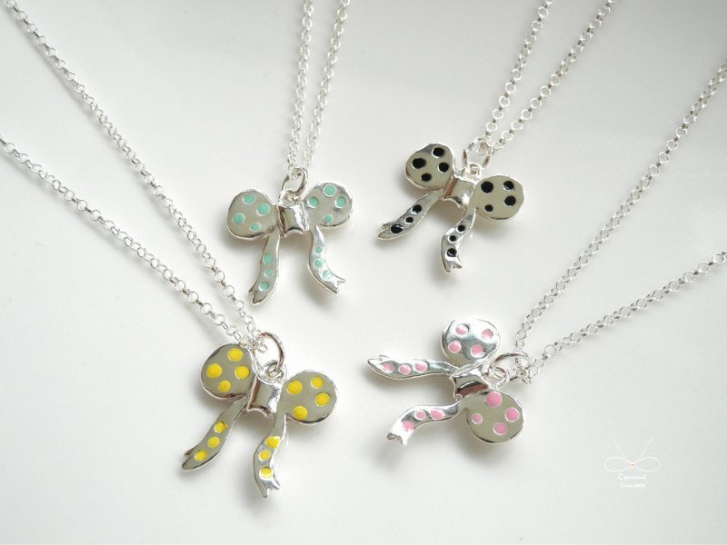 C%手工飾品----點點啾啾 (項鍊)  銀飾 - Necklaces - Other Metals Multicolor