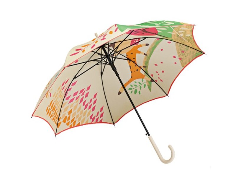 Puputraga's art / mouse see the cat Japanese style illustration good start and close automatically straight umbrella - Umbrellas & Rain Gear - Waterproof Material Yellow