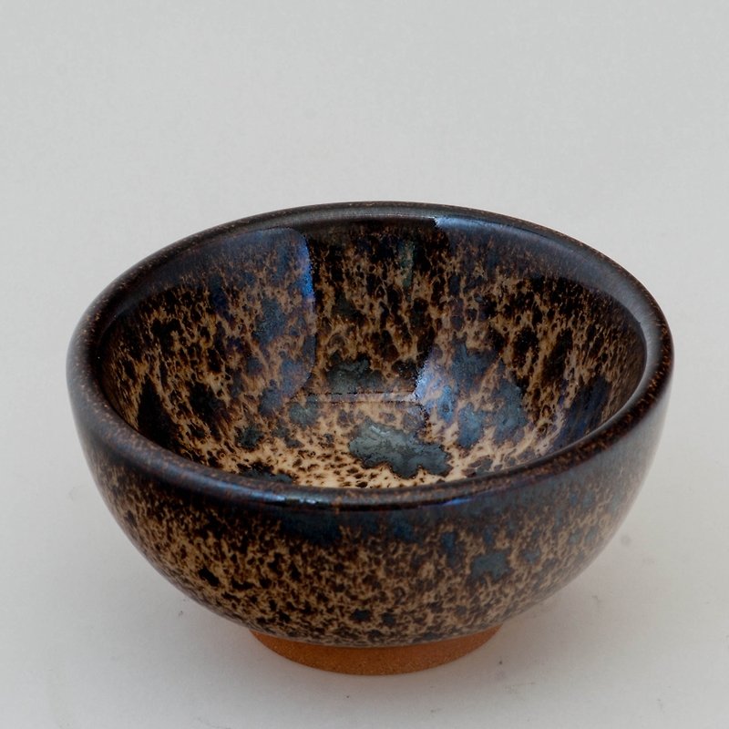 Obsidian Leopard Print Oil Drop Tianmu Tea Cup 70cc by Shen Kunchuan│Mother's Day Gift Box - Teapots & Teacups - Other Materials Gray